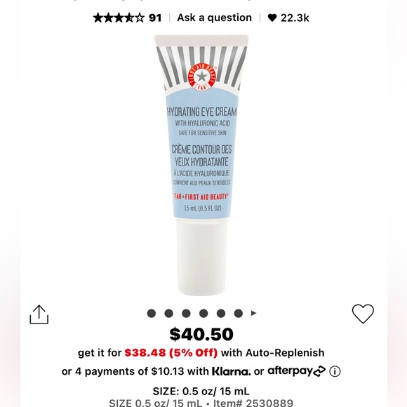 First Aid Beauty Other - BNIB FIRST AID BEAUTY HYDRATING EYE CREAM